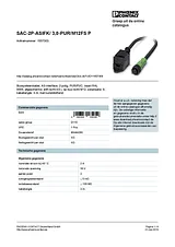 Phoenix Contact Bus system cable SAC-2P-ASIFK/ 3,0-PUR/M12FS P 1557303 1557303 Data Sheet