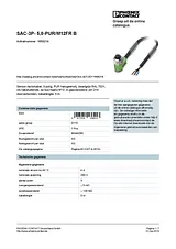 Phoenix Contact Sensor/Actuator cable SAC-3P- 5,0-PUR/M12FR B 1668218 1668218 Data Sheet