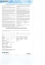 Sony VRD-VC10 Warranty Information