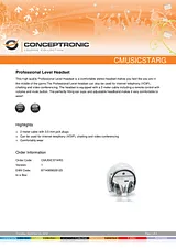 Conceptronic Professional Level Headset 1208010 Справочник Пользователя