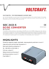 Voltcraft SDC 2412-5 Synchronised 70 W DC voltage converter 24 Vdc to 13.8 Vdc SDC 2412-5 Hoja De Datos