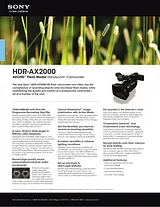 Sony HDR-AX2000 Specification Guide