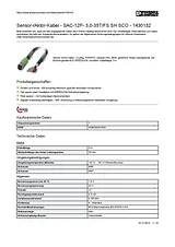 Phoenix Contact Sensor/Actuator cable SAC-12P- 3,0-35T/FS SH SCO 1430132 1430132 Data Sheet