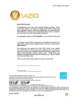 VIZIO VF550M Справочник Пользователя