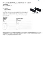 V7 AUDIO ADAPTER / 3.5MM PLUG TO 6.3MM SOCKET V7AUDJADPT65S35P-BK 产品宣传页