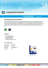 Conceptronic PCI Express Card 4-Port USB 3.0 1100098 Manuel D’Utilisation