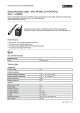 Phoenix Contact Sensor/Actuator cable SAC-5P-MS/ 3,0-PUR/AD-2L SCO 1435069 1435069 Data Sheet