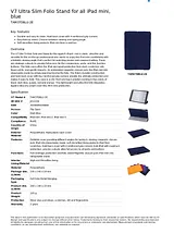 V7 Ultra Slim Folio Stand for iPad mini, blue TAM37DBLU-2E Fascicule
