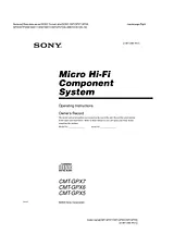 Sony CMT-GPX7 User Manual
