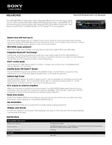 Sony mex-bt2900 Guide De Spécification