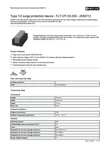 Phoenix Contact Overvoltage protection for sub-distribution Arrester Type 1 / Type 2 for 5-wire connection Black-grey 2859712 Data Sheet