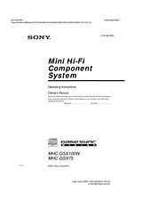 Sony MHC-GSX100W Manual