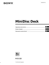 Sony minidisc deck mds-s38 Справочник Пользователя