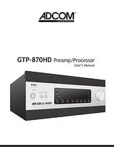 Adcom GTP-870HD Manuel Du Propriétaire