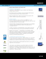 Sony VGC-JS155J Specification Guide