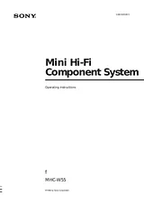 Sony MHC-W55 Справочник Пользователя
