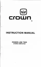 Crown pl-2 Mode D'Emploi