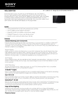 Sony kdl-32ex720 Guide De Spécification