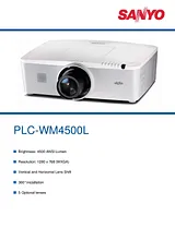 Sanyo PLC-WM4500L PLC-WM4500L/KIT Leaflet