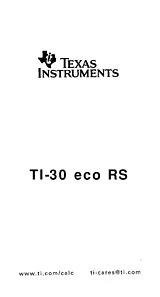 Texas Instruments TI-30 ECO RS Техническая Спецификация