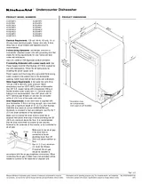 KitchenAid Built-In Super Capacity Tall Tub Dishwasher Dimensional Illustrations