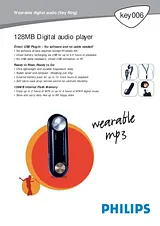 Philips GoGear Flash audio player KEY006 128MB* Dépliant
