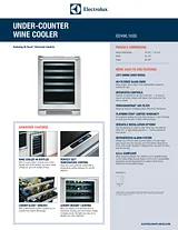 Electrolux 24'' Under-Counter Wine Cooler with Left-Door Swing EI24WL10QS 仕様シート