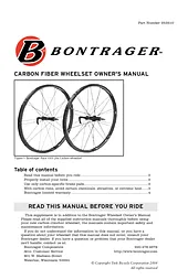 Bontrager Wheelset Manuale Proprietario