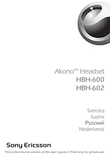 Sony Ericsson HBH-602 Benutzerhandbuch