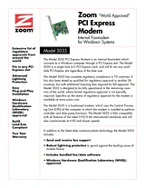 Zoom 56 Kbps V.92/V.44 "World Approved" PCI Express Fax/Modem 3035-00-00G 产品宣传页