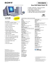 Sony PCVRX670 Guide De Spécification