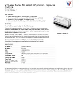 V7 Laser Toner for select HP printer - replaces C9702A V7-Y07-C3962U-Y Folheto