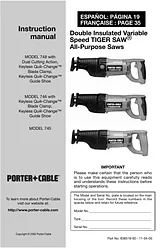 Porter-Cable 746 Manuel D’Utilisation