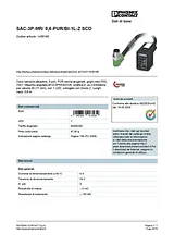 Phoenix Contact Sensor/Actuator cable SAC-3P-MR/ 0,6-PUR/BI-1L-Z SCO 1435195 1435195 Data Sheet