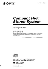 Sony MHC-M100 Manual