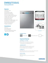 Samsung DW80J7550UG/AA Dimensional Illustrations