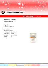 Conceptronic HDMI Cable Extender CLHDMIEXT Справочник Пользователя