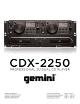 Gemini DJ Twin CD Player CDX-2250 CDX-2250 Техническая Спецификация
