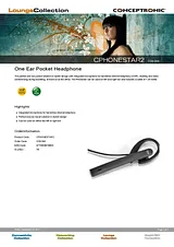 Conceptronic One Ear Pocket Headphone C08-044 Справочник Пользователя