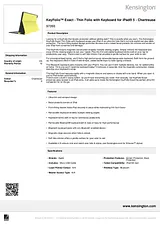 Kensington KeyFolio Exact™ - Thin Folio with Keyboard for iPad® Air - Chartreuse K97093US Leaflet