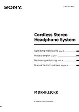 Sony MDR-IF330RK Manual De Usuario