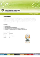 Conceptronic Stylish Headset 1200035 Manuel D’Utilisation