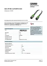 Phoenix Contact Sensor/Actuator cable SAC-3P-MS/ 3,0-PUR/FS SCO 1518753 1518753 数据表
