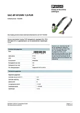 Phoenix Contact Sensor/Actuator cable SAC-8P-M12MR/ 1,5-PUR 1522545 1522545 Data Sheet