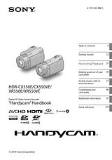 Sony HDR-CX550E Manuel D’Utilisation