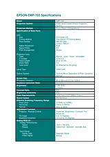 Epson EMP-703 Guida Specifiche