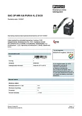 Phoenix Contact Sensor/Actuator cable SAC-3P-MR/ 0,6-PUR/A-1L-Z SCO 1434947 1434947 Ficha De Dados