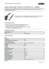 Phoenix Contact Sensor/Actuator cable SAC-3P- 3,0-PUR/CI-1L-Z 1435690 1435690 Data Sheet