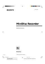 Sony mds-e52 Manual Do Utilizador