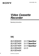 Sony SLV-SE840N Справочник Пользователя
